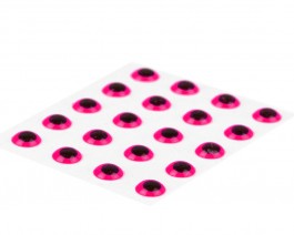 3D Epoxy Eyes, Fluo Pink, 3 mm